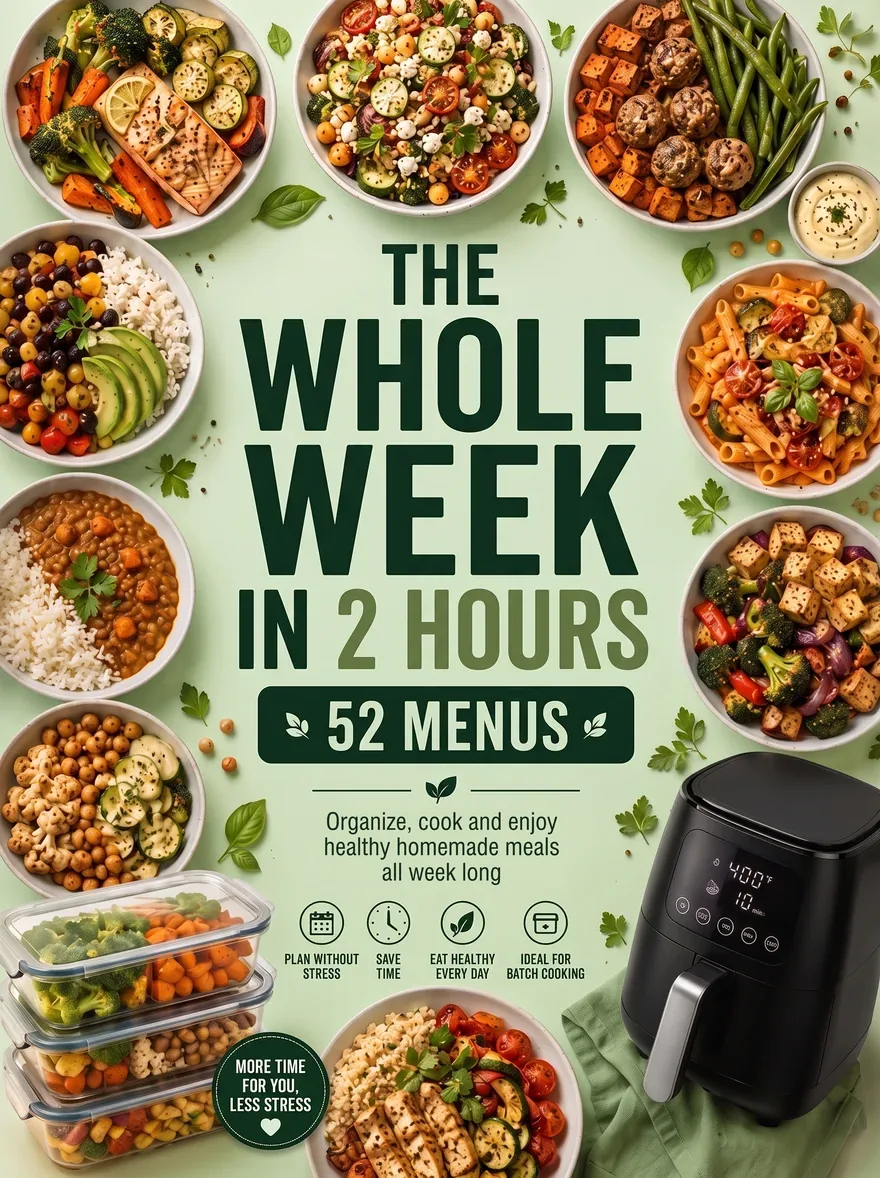 The Whole Week in 2 Hours: 52 air fryer menus (digital PDF)